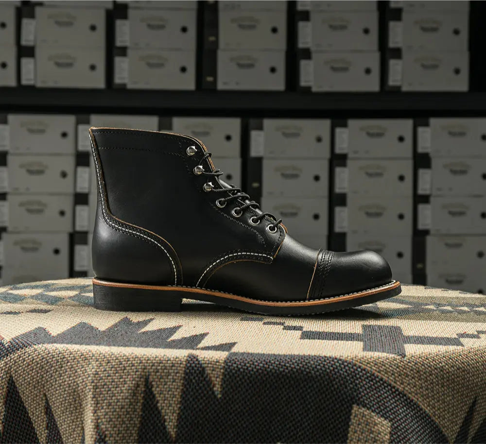 Italian Tea-core Cowhide Goodyear Work Boots Paratrooper Boots Tailor Brando