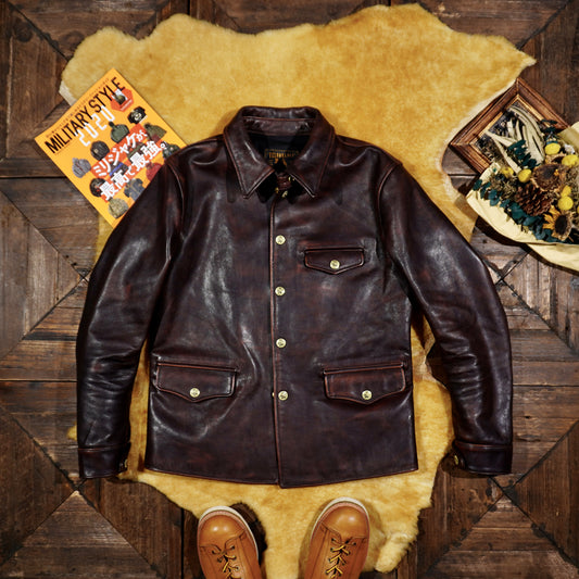 Full Grain Teacore Cowhide Brakeman American Vintage Leather Work Jacket