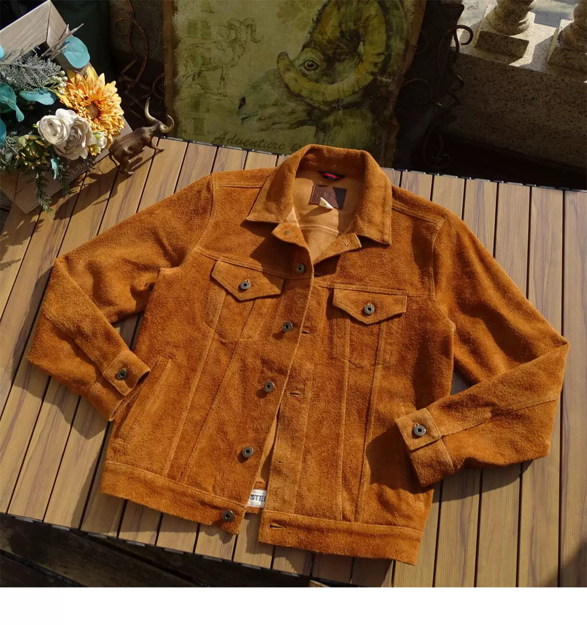 Tailor Brando Handaged Suede Cowhide Men's Classic 507 Retro Genuine Leather Jacket Tailor Brando