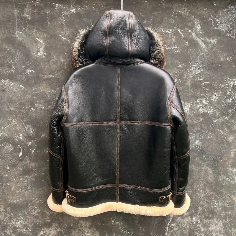 Tailor Brando New Zealand Sheep Shearling Men's Genuine Leather Bomber Jacket Tailor Brando