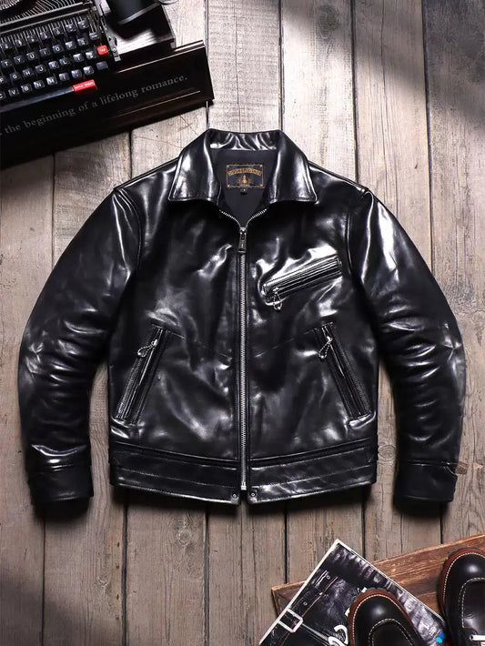 Tailor Brando Mulholland Drive 1.5mm Vegetable-Tanned Horsehide 1930 Men's Genuine Leather Motorcycle Jacket Tailor Brando