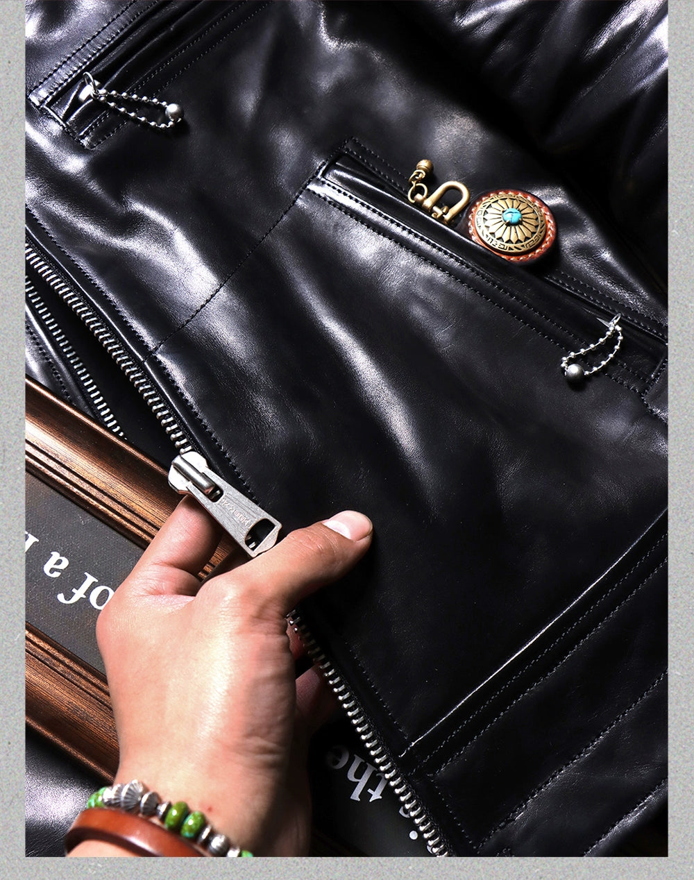 Tailor Brando Mulholland Drive 1.5mm Vegetable-Tanned Horsehide 1930 Men's Genuine Leather Motorcycle Jacket