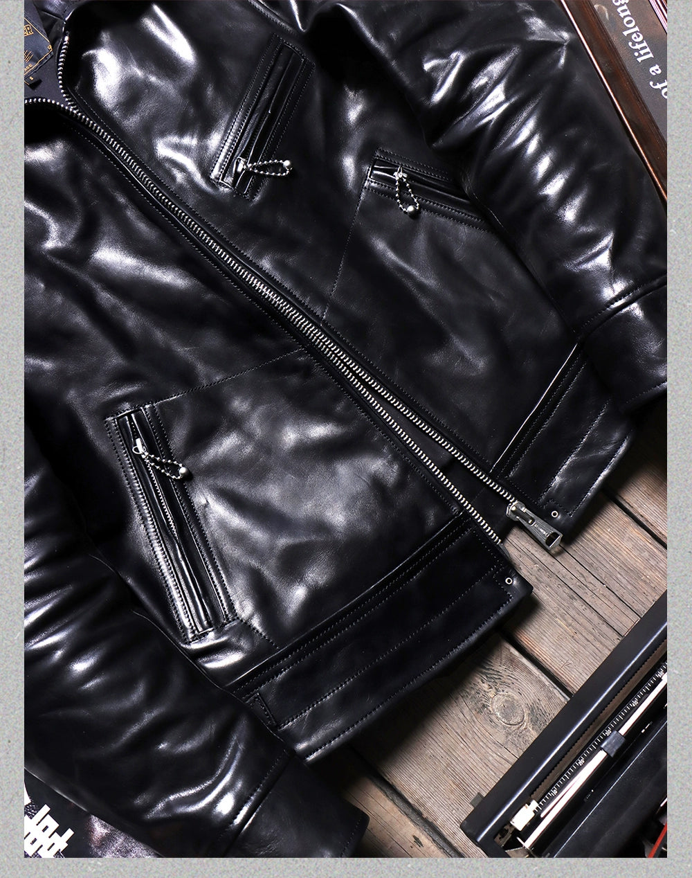 Tailor Brando Mulholland Drive 1.5mm Vegetable-Tanned Horsehide 1930 Men's Genuine Leather Motorcycle Jacket