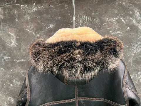 Tailor Brando New Zealand Sheep Shearling Men's Genuine Leather Bomber Jacket Tailor Brando