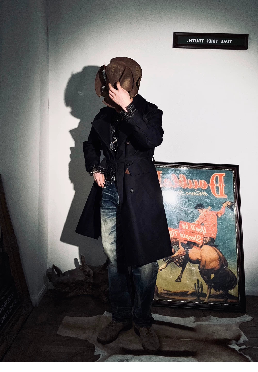 Tailor Brando Heavy Rip-proof Bushcloth British Cavalry Coat Mid-length Trench Coat Tailor Brando