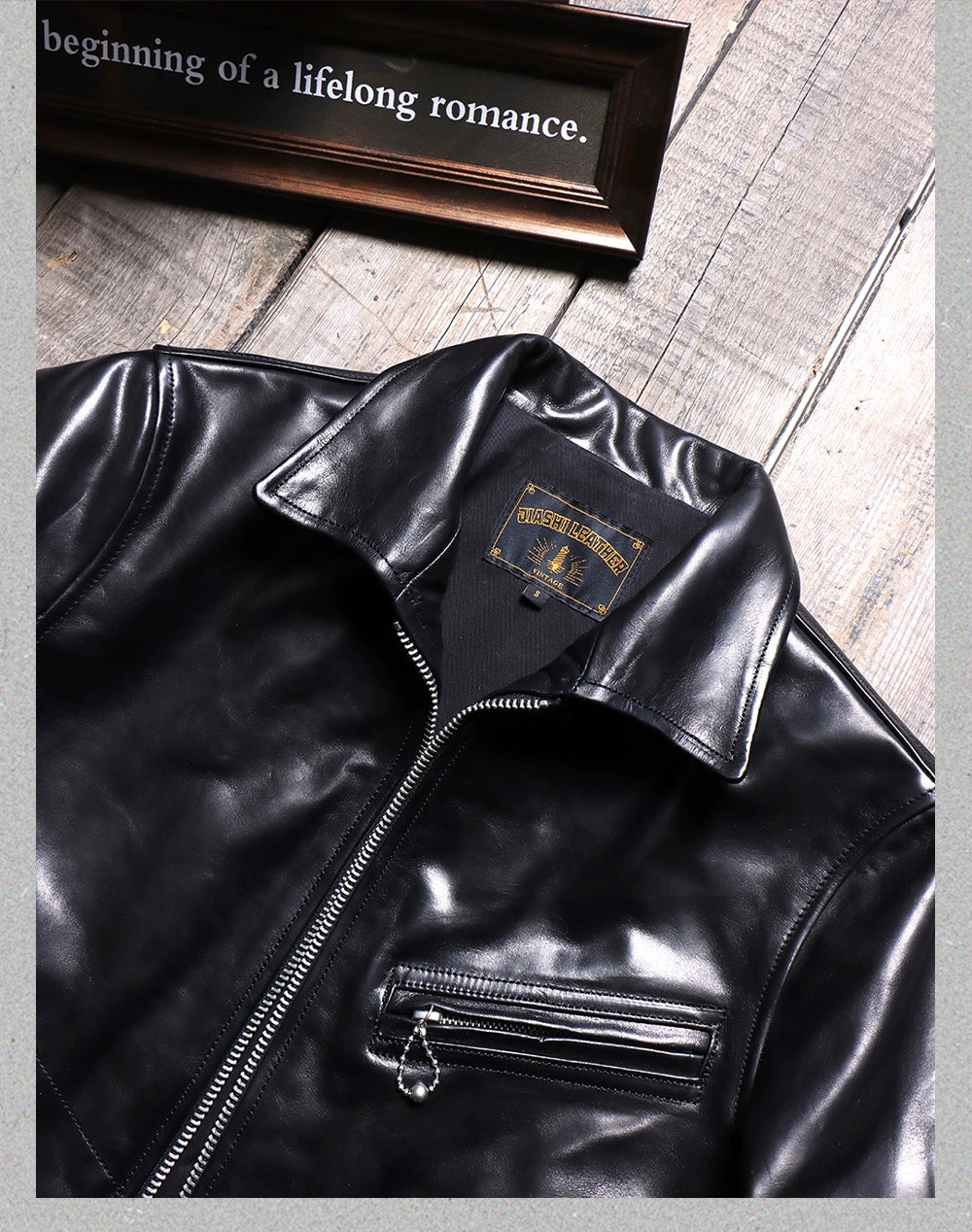 Tailor Brando Mulholland Drive 1.5mm Vegetable-Tanned Horsehide 1930 Men's Genuine Leather Motorcycle Jacket