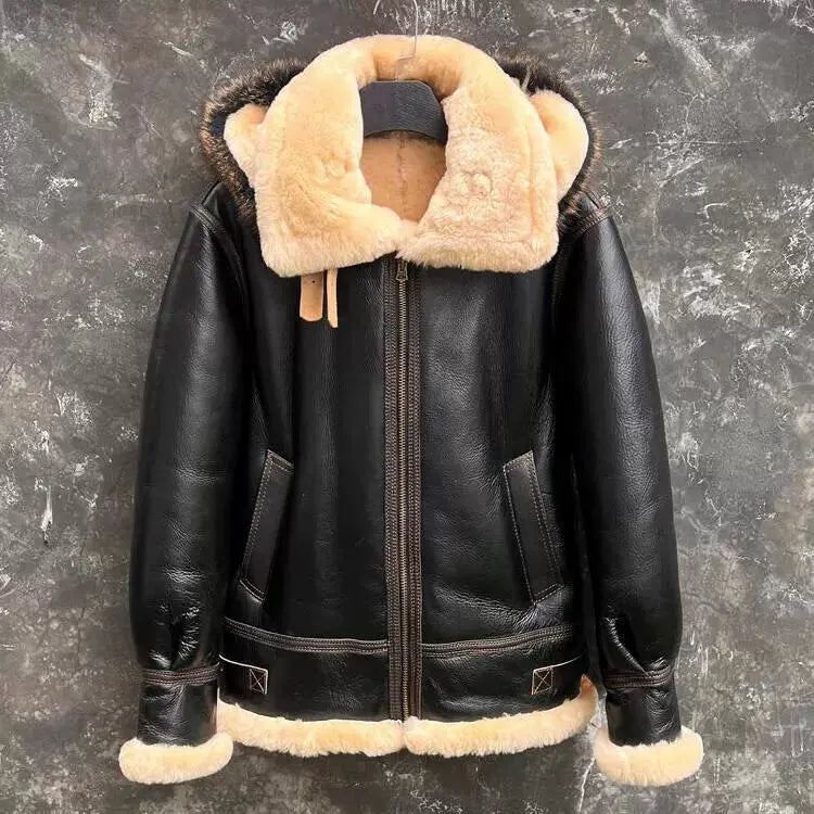 Tailor Brando New Zealand Sheep Shearling Men's Genuine Leather Bomber Jacket Tailor Brando