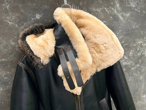 Tailor Brando New Zealand Sheep Shearling Men's Genuine Leather Bomber Jacket Tailor Brando