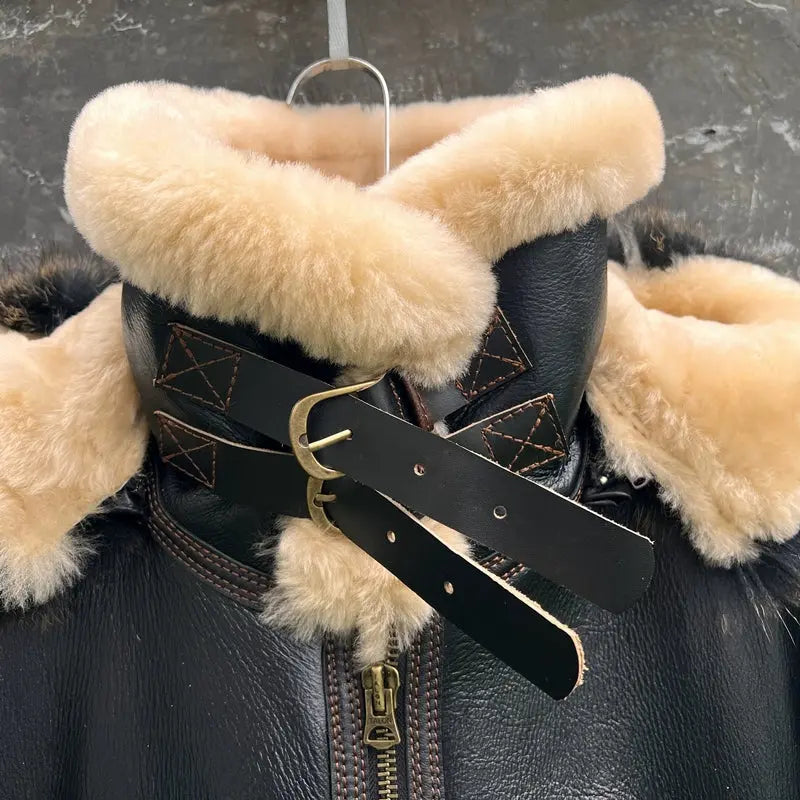 Tailor Brando New Zealand Sheep Shearling Men's Genuine Leather Bomber Jacket Tailor Brando