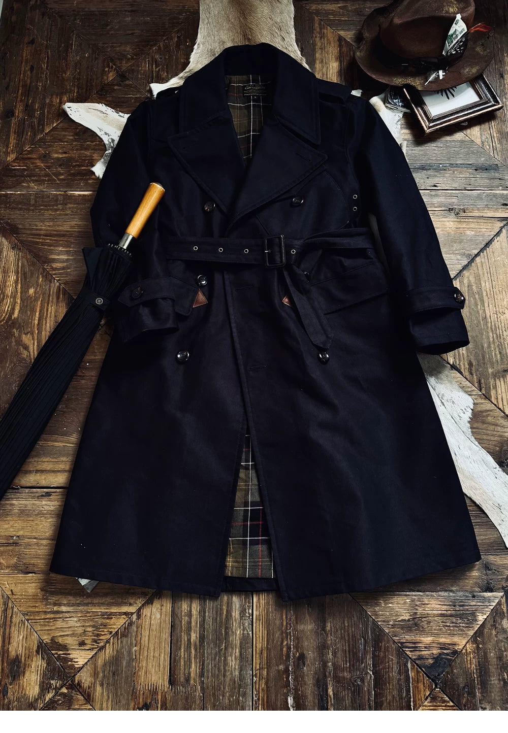 Tailor Brando Heavy Rip-proof Bushcloth British Cavalry Coat Mid-length Trench Coat Tailor Brando
