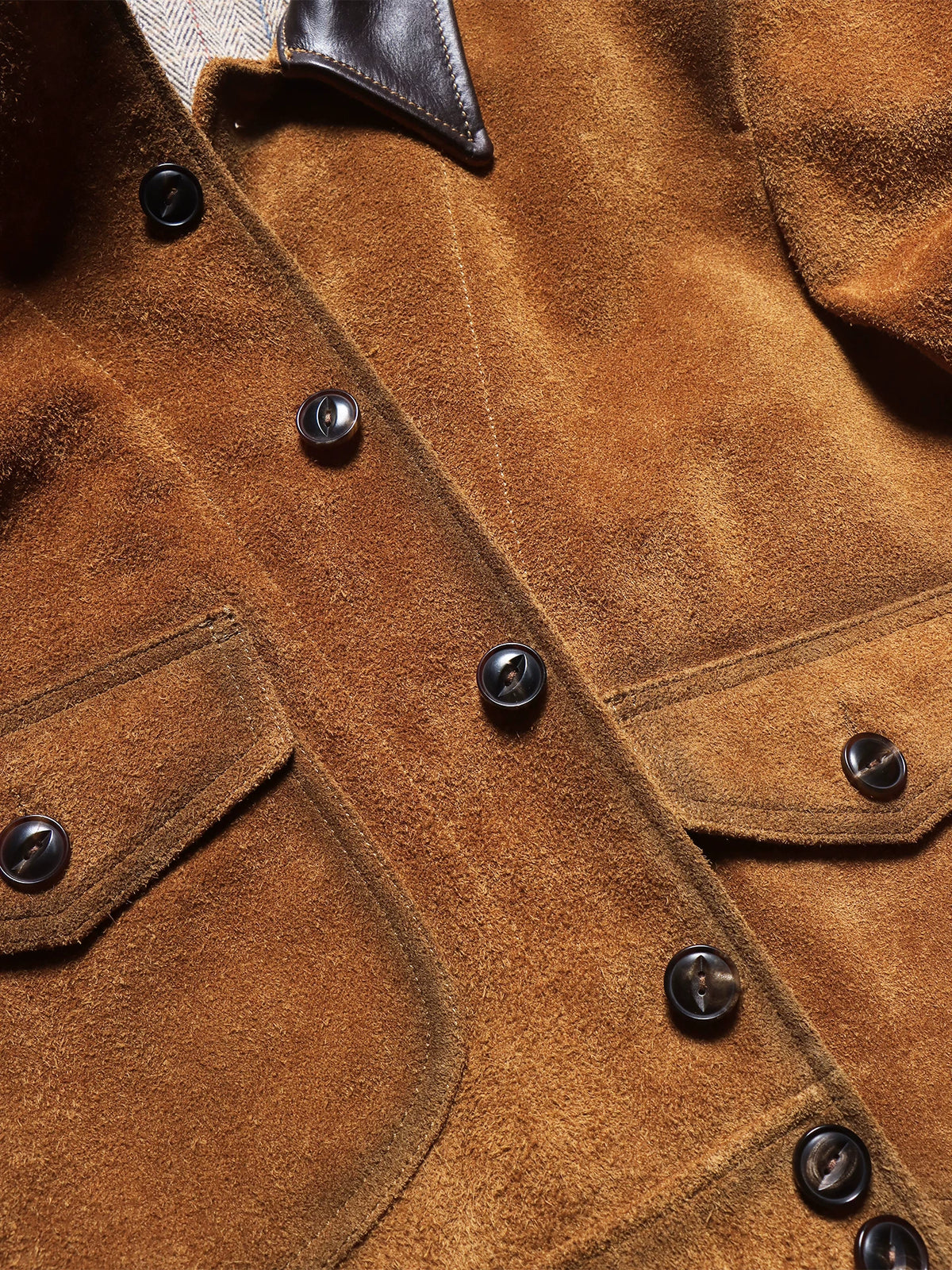 Tailor Brando 1920s Suede Cowhide Men's Lapal Collar Retro Genuine Leahter Jacket Tailor Brando
