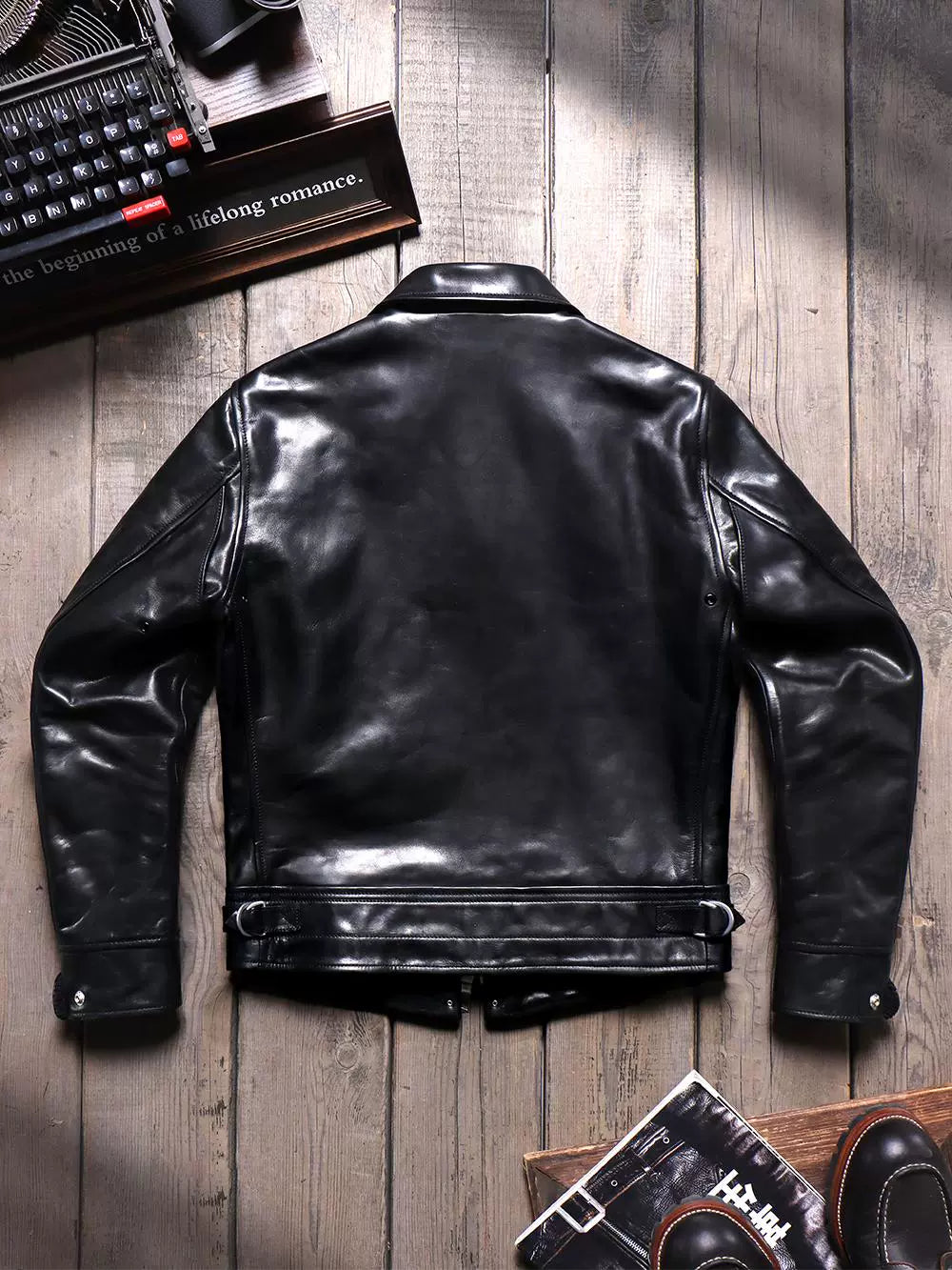 Tailor Brando Mulholland Drive 1.5mm Vegetable-Tanned Horsehide 1930 Men's Genuine Leather Motorcycle Jacket