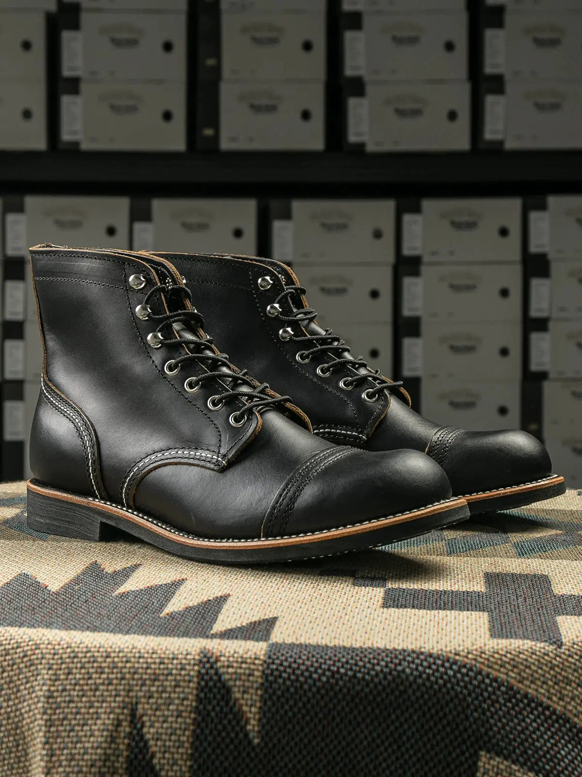 Italian Tea-core Cowhide Goodyear Work Boots Paratrooper Boots Tailor Brando
