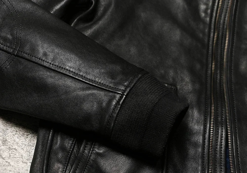 Genuine Leather A2 Leather Jacket Wax Dyed Unpainted Goat Skin Jacket for Men and Women's Racing, Same Style Flying Suit