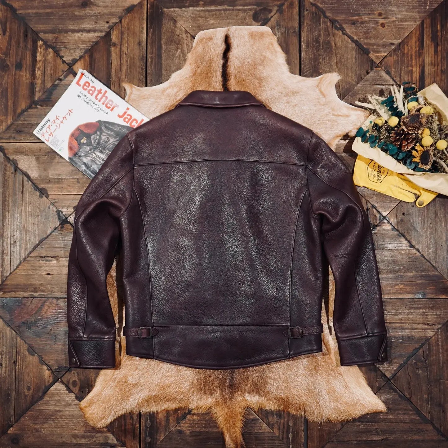 Tailor Brando JS02 Full-Grain Vegetable-Tanned Heavyweight Cowhide Men's Genuine Leather Motorcycle Jacket Tailor Brando