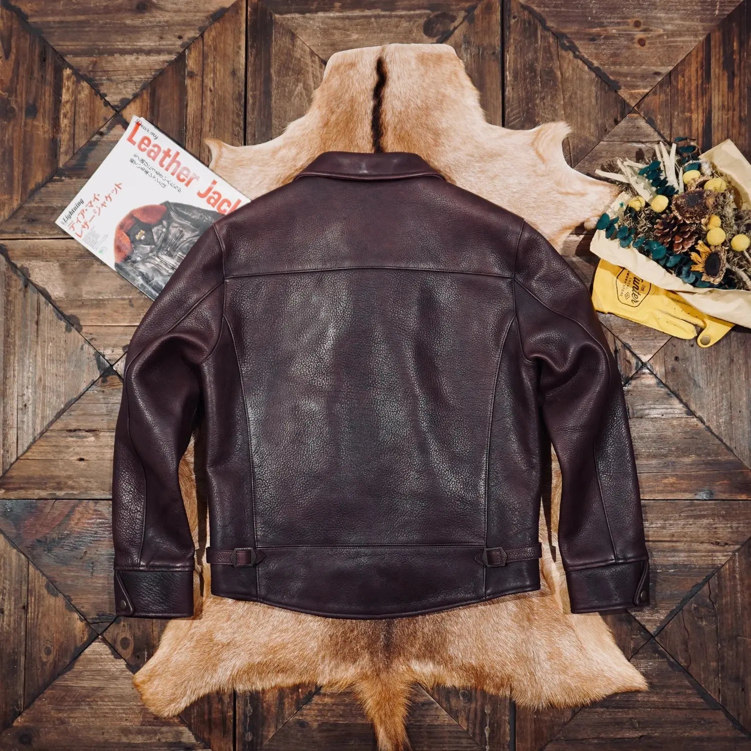 Tailor Brando JS02 Full-Grain Vegetable-Tanned Heavyweight Cowhide Men's Genuine Leather Motorcycle Jacket Tailor Brando