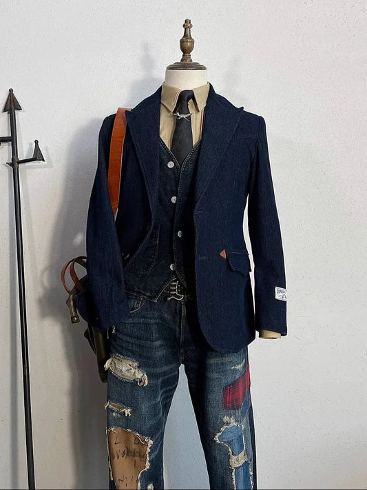 Tailor Brando American Vintage Heavyweight Sashiko Men's 1920s Casual Suit Tailor Brando