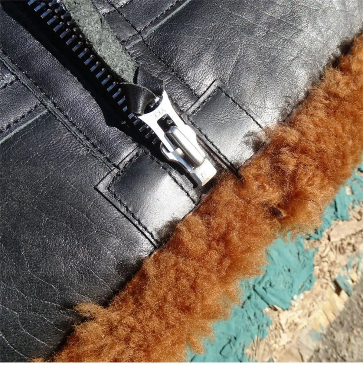 Tailor Brando Natural Sheep Shearling Classic B3 American Retro Winter Warm Men's Genuine Leather Bomber Jacket Tailor Brando