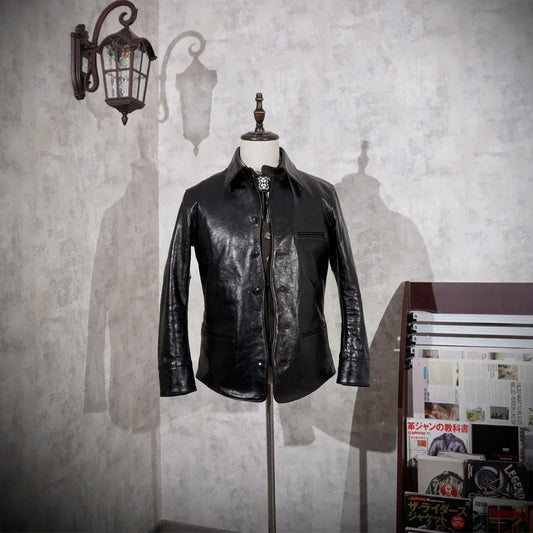 Tailor Brando Replica Classic Brakeman Uniform Jacket Japanese Tea Core Horsehide Men's American Retro Lapel Jacket