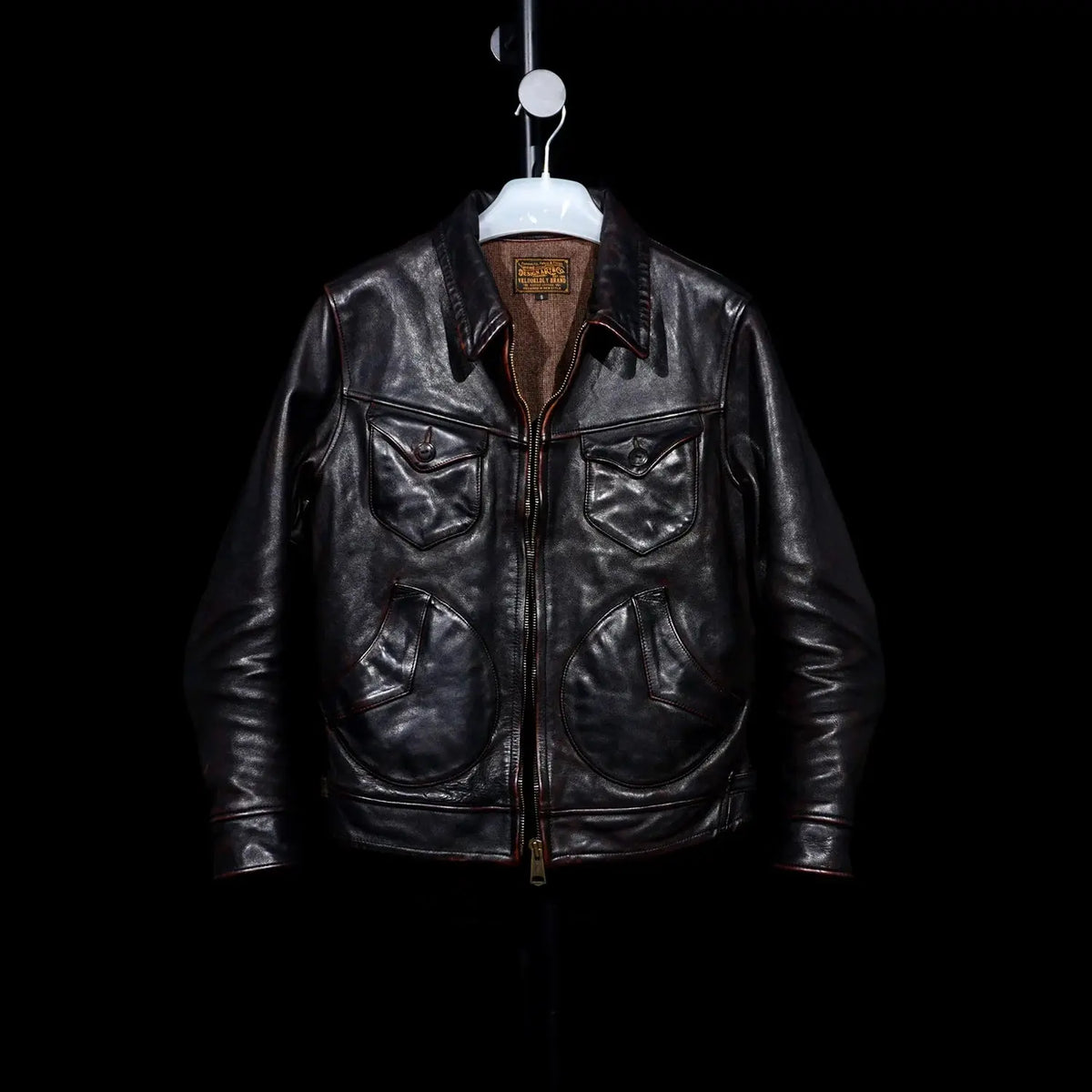 Tailor Brando American Vintage Mendoza Full-Grain Tea-Core Horsehide Men's Leather Motorcycle Jacket Tailor Brando