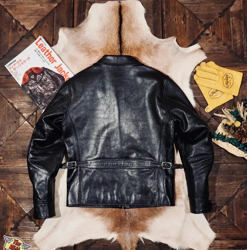 Tailor Brando Full-Grain Vegetable-Tanned Horsehide American Vintage Classic 1930s Men's Genuine Leather Biker Jacket TWC701&750 Tailor Brando