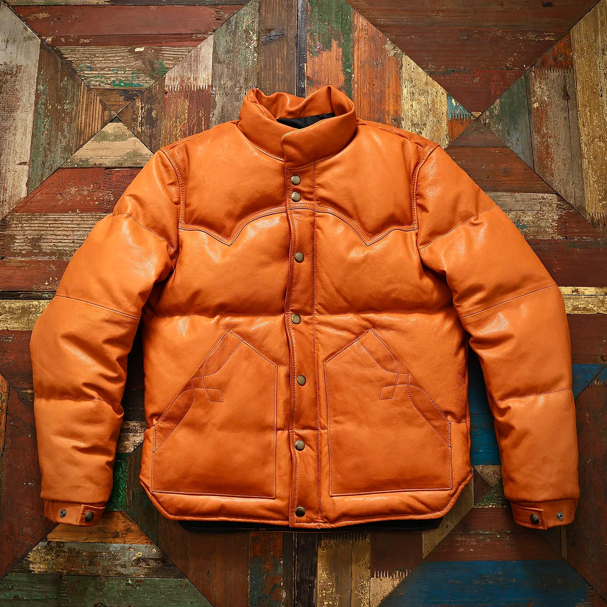 Tailor Brando Vegetable Tanned Sheepskin Classic White Dark Down Jacket Men's Retro Winter Warm Genuine Leather Down Jacket Tailor Brando