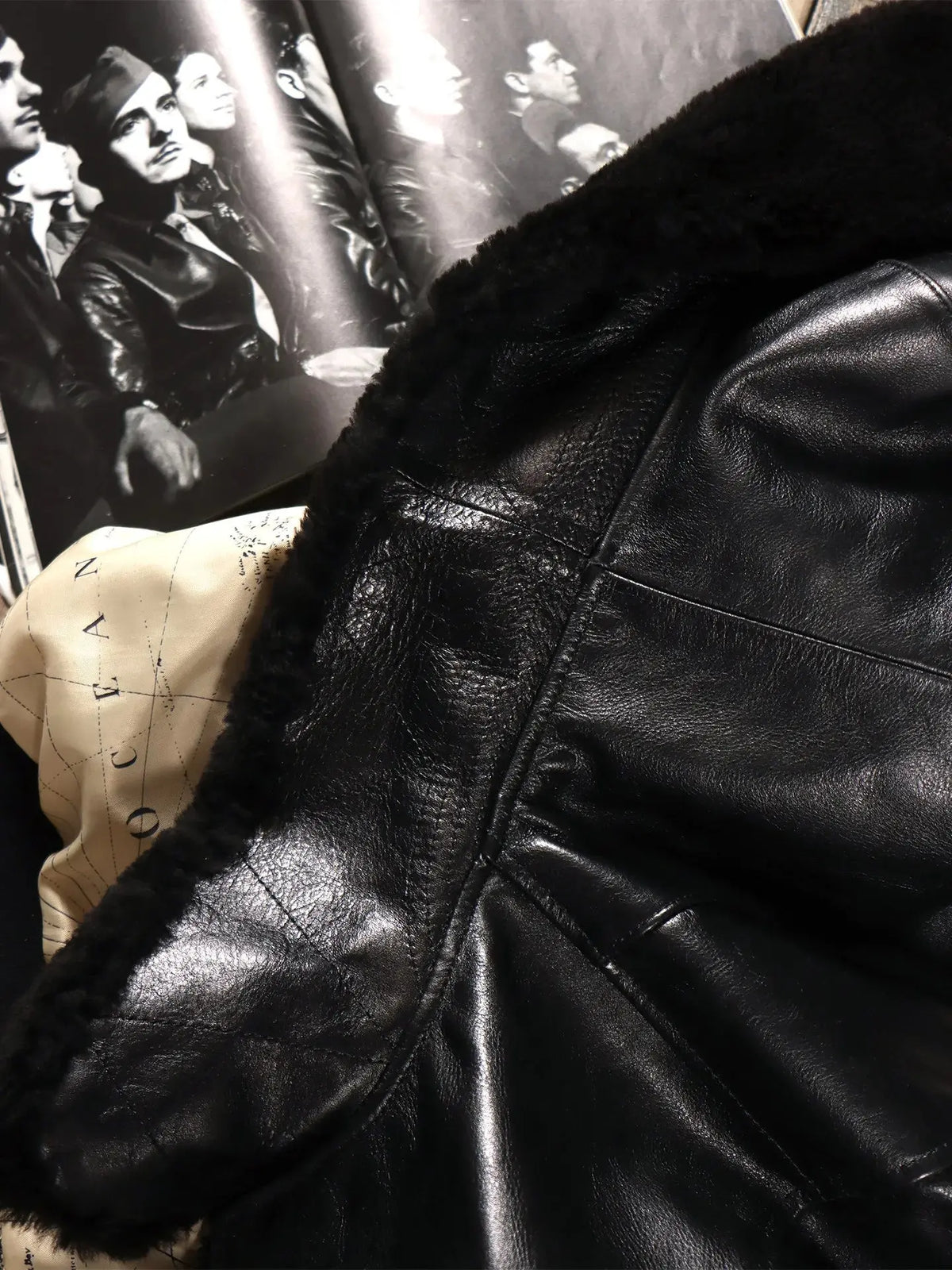 Tailor Brando Full-Grain Cowhide American Vintage B15 Men's Classic Lapel Genuine Leather Bomber Jacket Tailor Brando