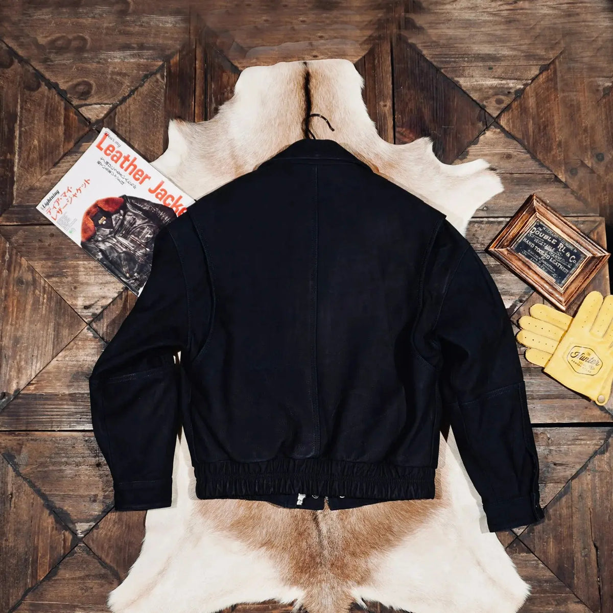 Tailor Brando Brushed Cowhide 90s Vintage Oversized Short Men's Genuine Leather Jacket Tailor Brando