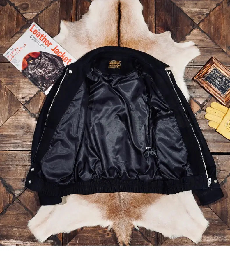 Tailor Brando Brushed Cowhide 90s Vintage Oversized Short Men's Genuine Leather Jacket Tailor Brando
