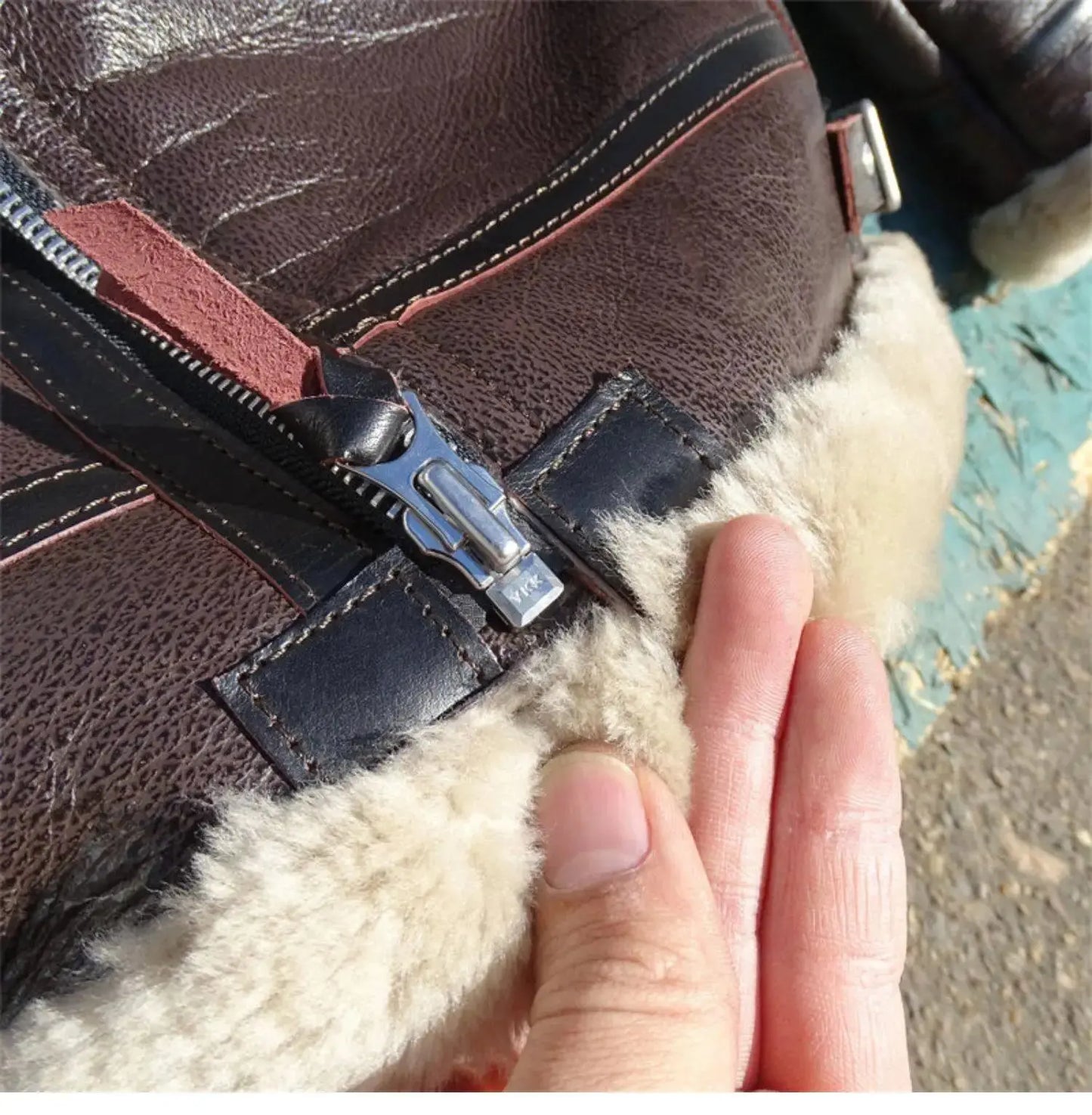Tailor Brando Australian Natural Sheep Shearling Classic B3 Winter Warm Men's Genuine Leather Bomber Jacket Tailor Brando