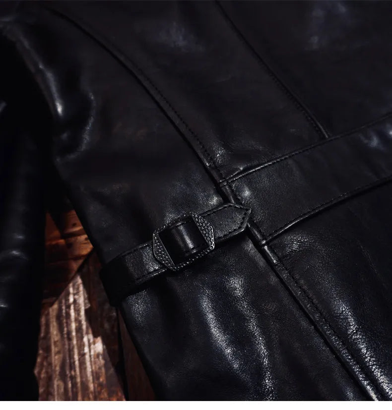 Tailor Brando Full Frain Vegetable Tanned Men's Short Genuine Leather Biker Jacket Tailor Brando