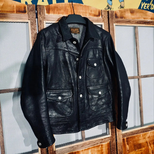Tailor Brando Full-grain Vegetable-tanned Lambskin Men's Classic Ranch Vintage Genuine Leather Motorcycle Jacket Tailor Brando