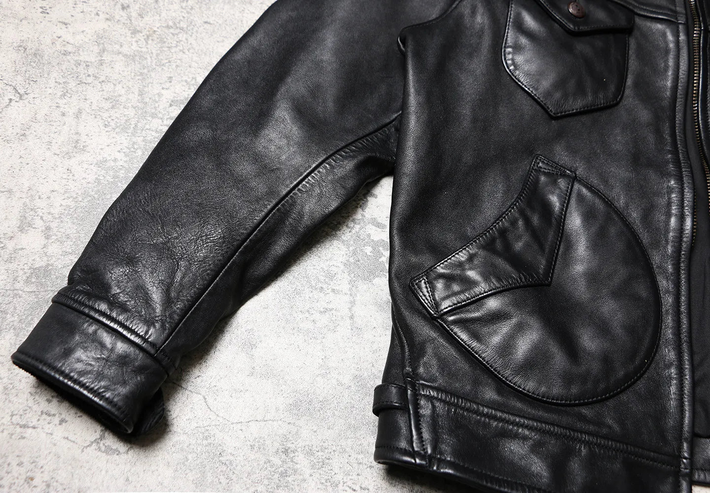 Tailor Brando Batik Horsehide Men's Classic Mendoza Short Genuine Leather Biker Jacket Tailor Brando