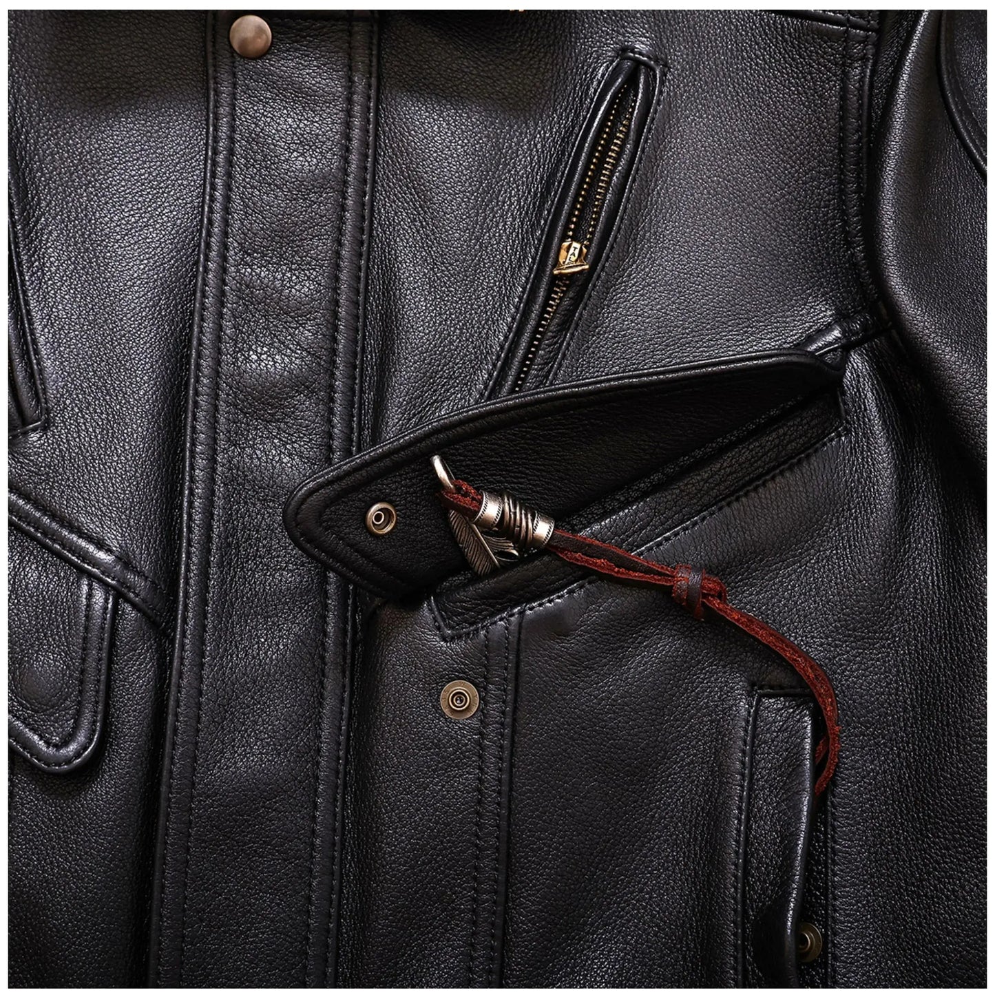 Tailor Brando Vegetable-Tanned Goatskin Men's Oversize A2 Aviator Genuine Leather Jacket Tailor Brando