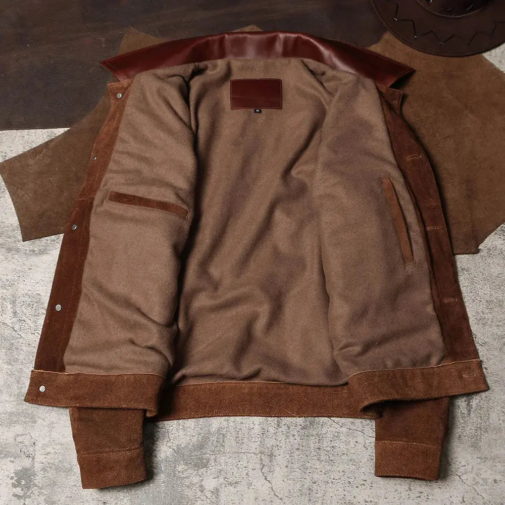 Tailor Brando American Retro Distressed Leather Jacket Vintage Amikaki Suede Jacket Men's 506 Genuine Leather Jacket Tailor Brando