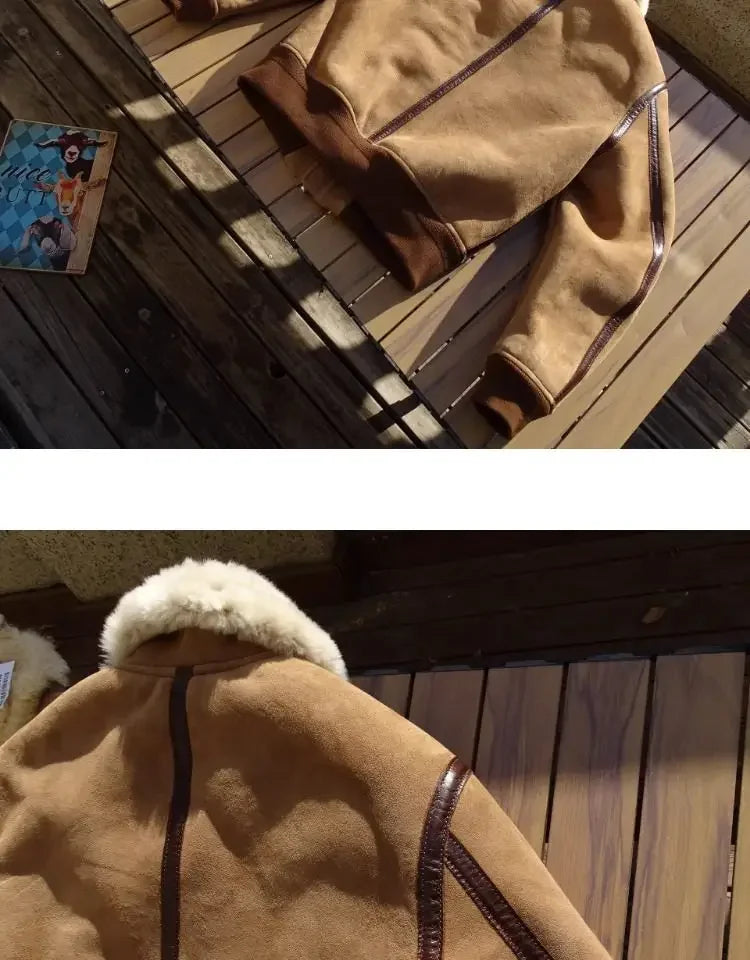 Tailor Brando Australian Natural Sheepskin Shearling Vintage G1 Men's Classic Warm Bomber Jacket Tailor Brando