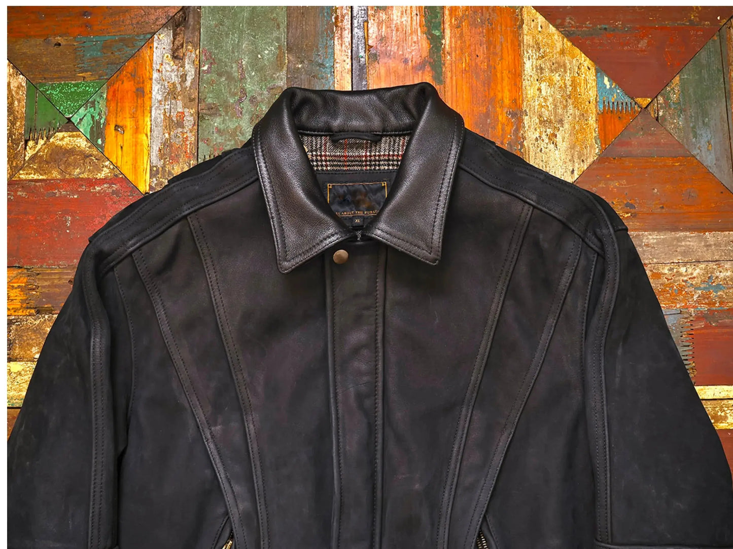 Tailor Brando Uncoated Satin-Finish Cowhide Men's Classic Oversized Genuine Leather Aviator Jacket Tailor Brando
