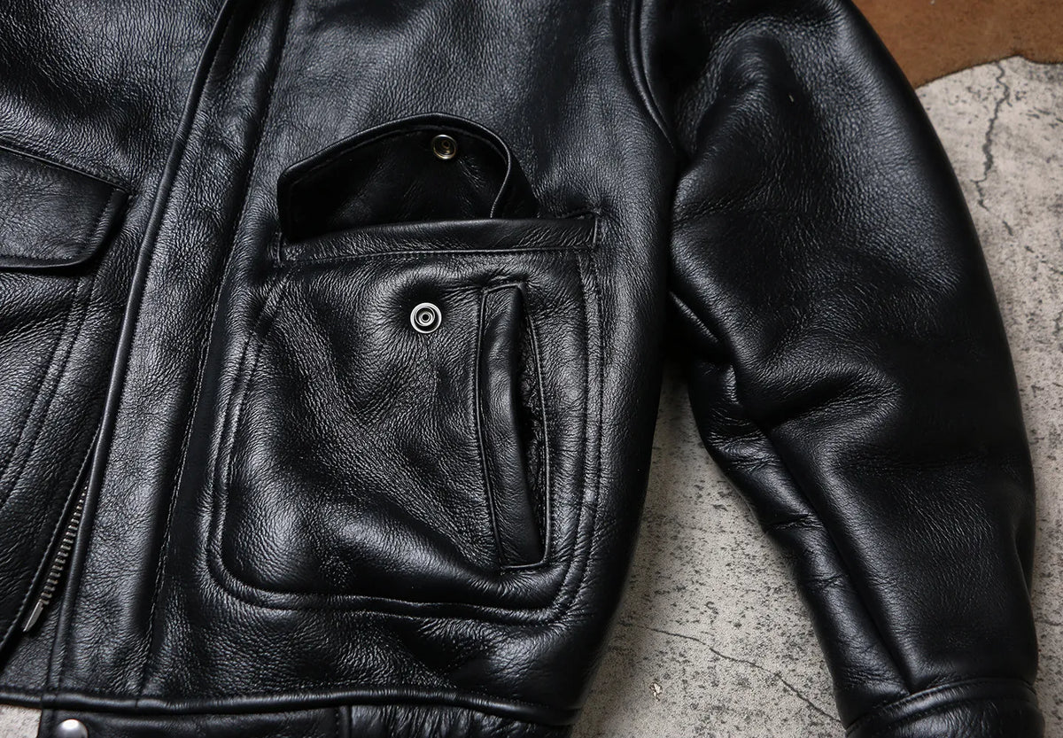 Tailor Brando Classic Oversized Men's Winter Warmth Genuine Leather Jacket Tailor Brando