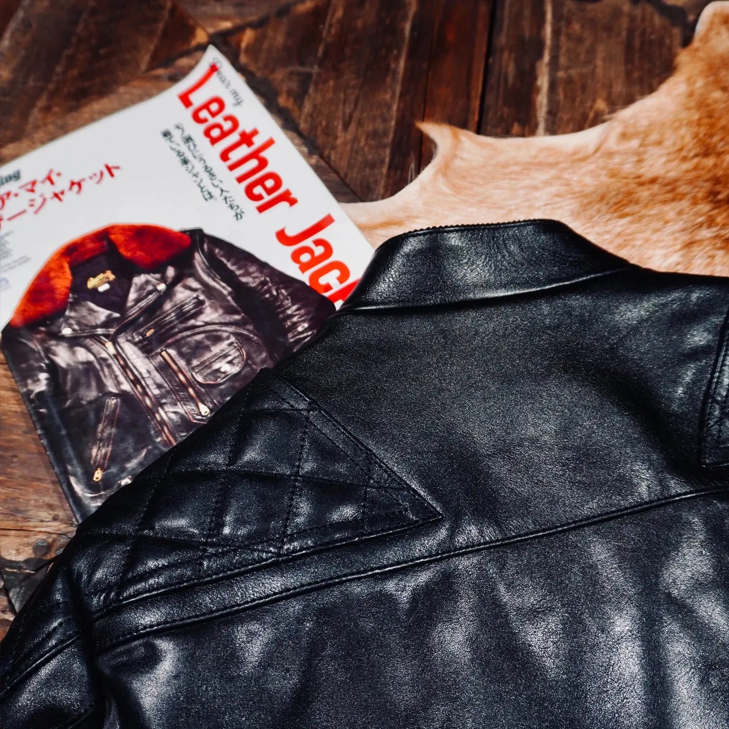 Tailor Brando Classic Model 445 Full Grain Vegetable Tanned Horsehide Men's Classic Double Rider Genuine Leather Biker Jacket Tailor Brando