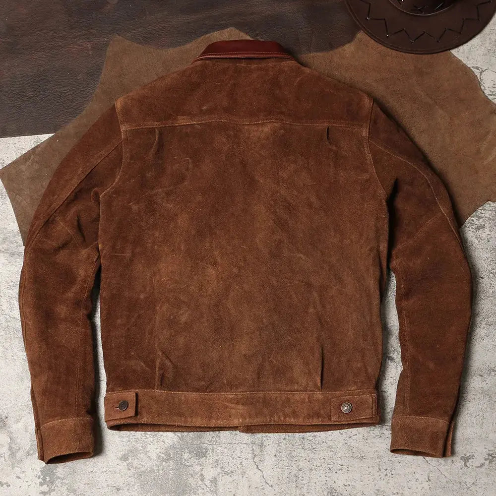 Tailor Brando American Retro Distressed Leather Jacket Vintage Amikaki Suede Jacket Men's 506 Genuine Leather Jacket Tailor Brando