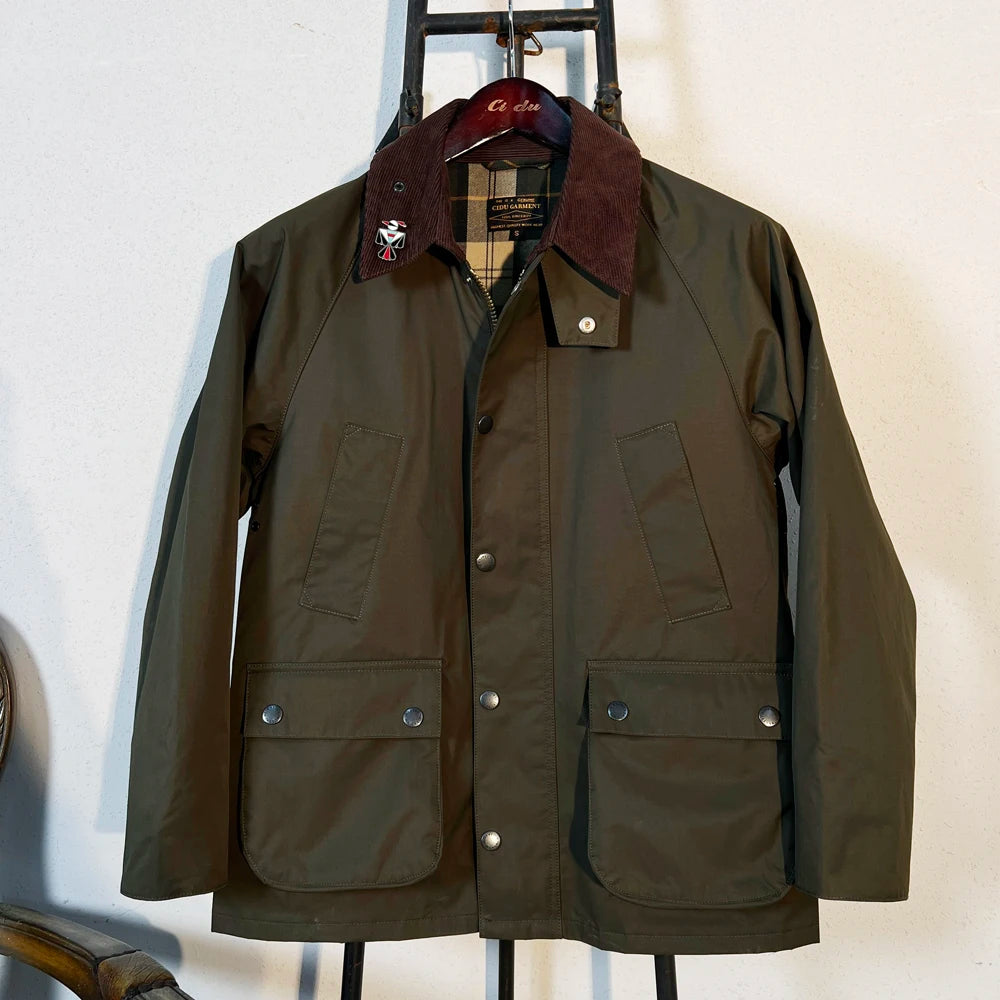 Tailor Brando British Vintage Workwear Trench Coat Bedale Classic Oil Wax Jacket Hunting Mid-Length Coat BBR