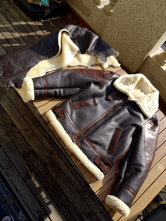 Tailor Brando Australian Shearling Men's Classic B3 Vintage Genuine Leather Bomber Jacket Tailor Brando
