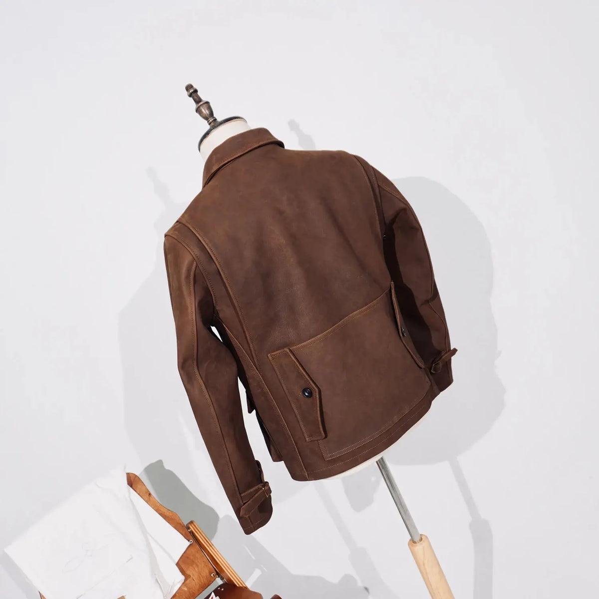 Tailor Brando American Vintage Full-Grain Cowhide Four-Pocket Men's Classic Leather Safari Jacket Tailor Brando