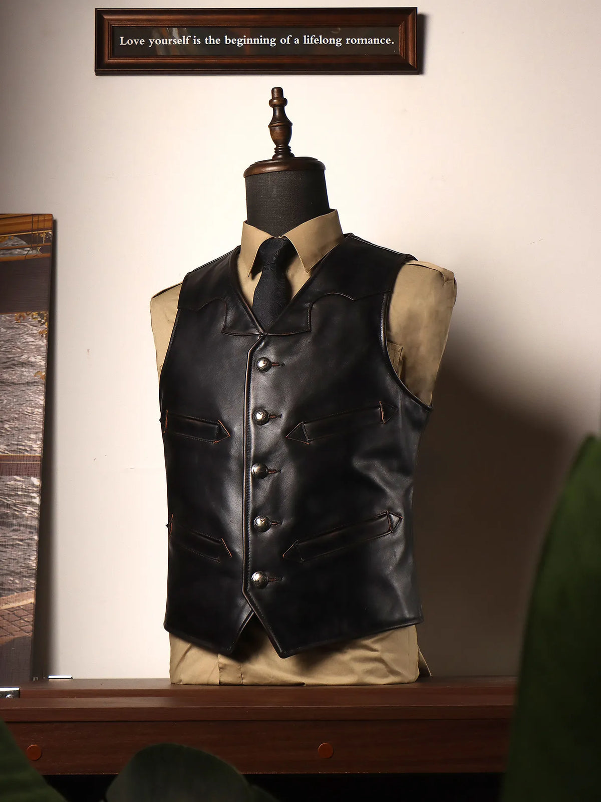 Tailor Brando Teacore Horsehide American Retro Perkinsvest Distressed Men's Genuine Leather Biker Vest Tailor Brando
