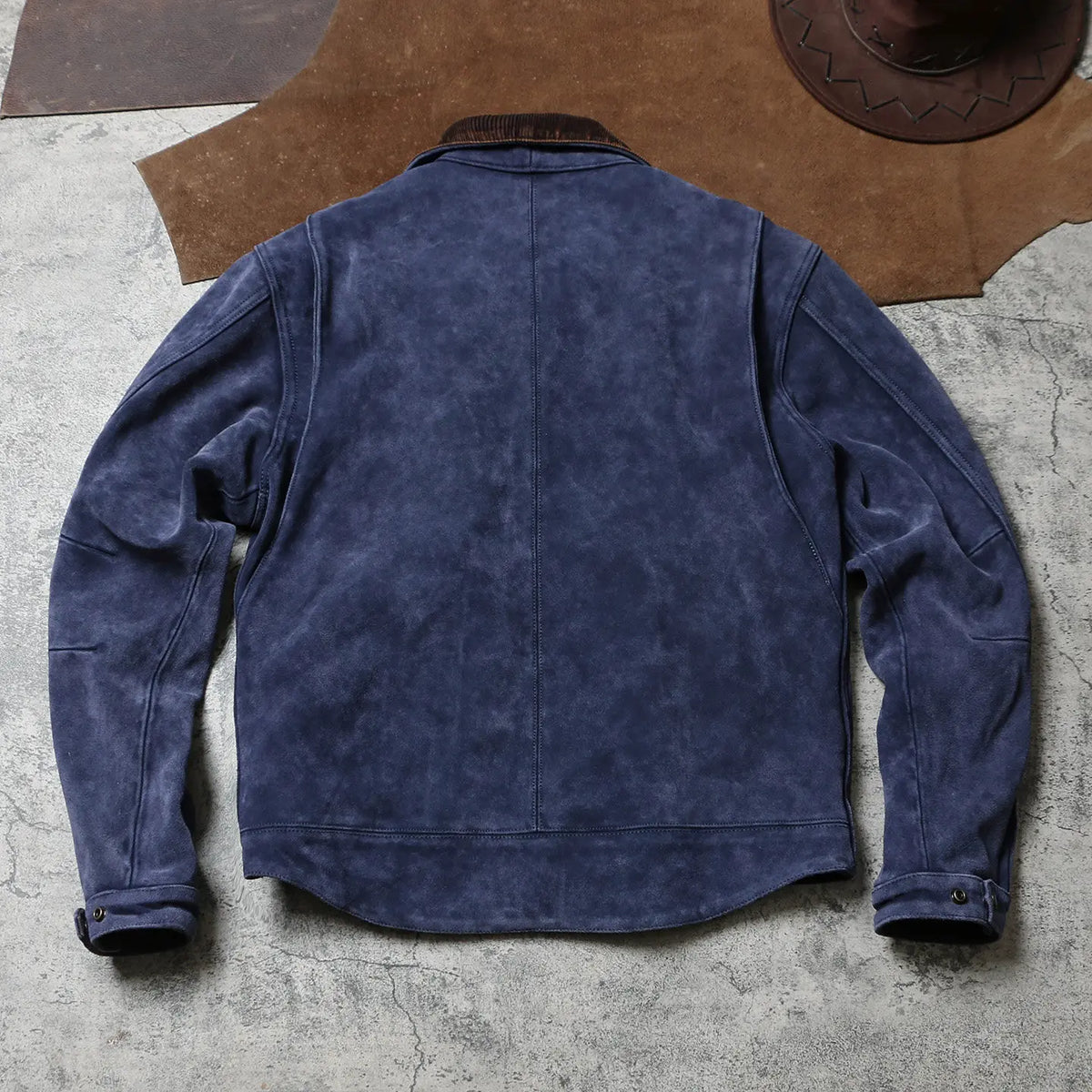 Tailor Brando Handaged Suede Cowhide Men's Vintage Detroit Genuine Leather Jacket Tailor Brando