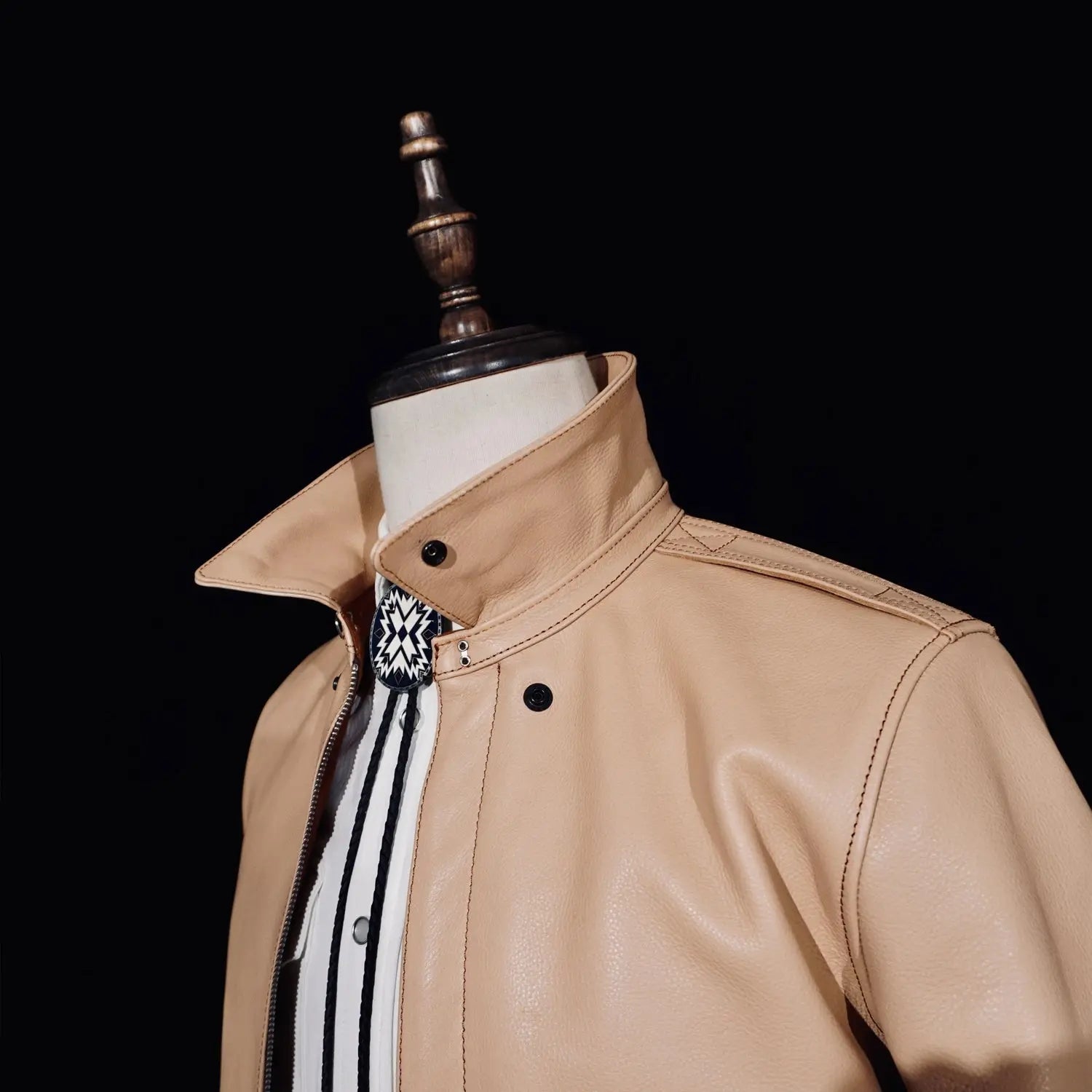Tailor Brando No.27622 Vegetable-Tanned Raw-Hide Calfskin Men's Classic A2 Genuine Leather Aviator Jacket Tailor Brando