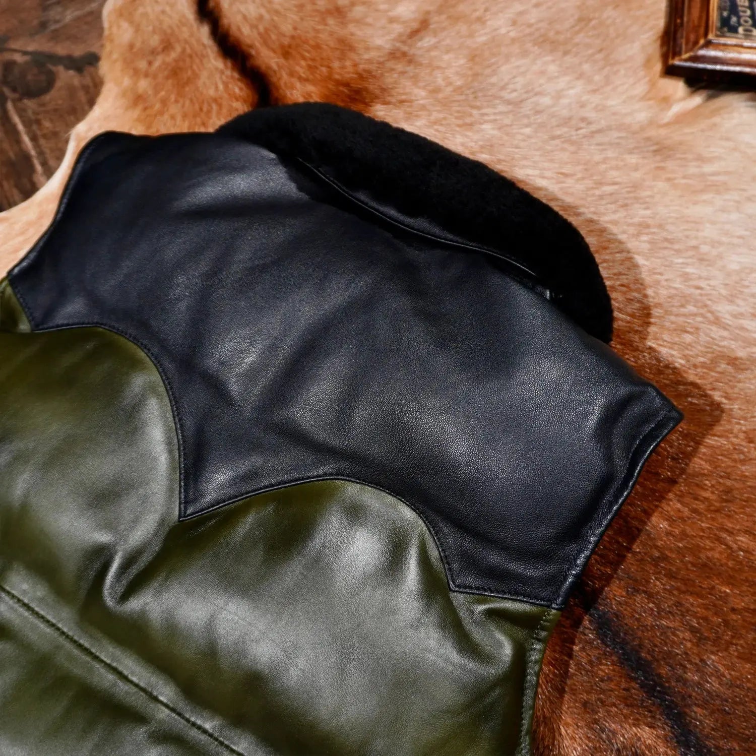 Tailor Brando Wash-Distressed Sheepskin Men's Classic Winter Warmth Genuine Leather Down Vest Tailor Brando