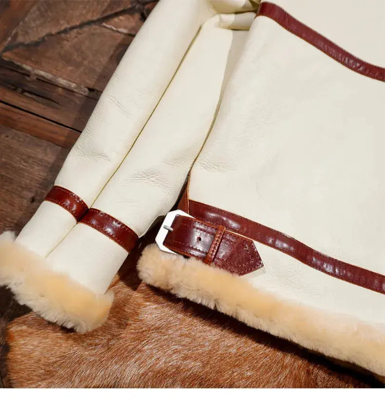 Tailor Brando New Zealand Merino Shearling Classic B3 Men's American Retro Winter Warm Bomber Genuine Leather Fur Jacket Tailor Brando
