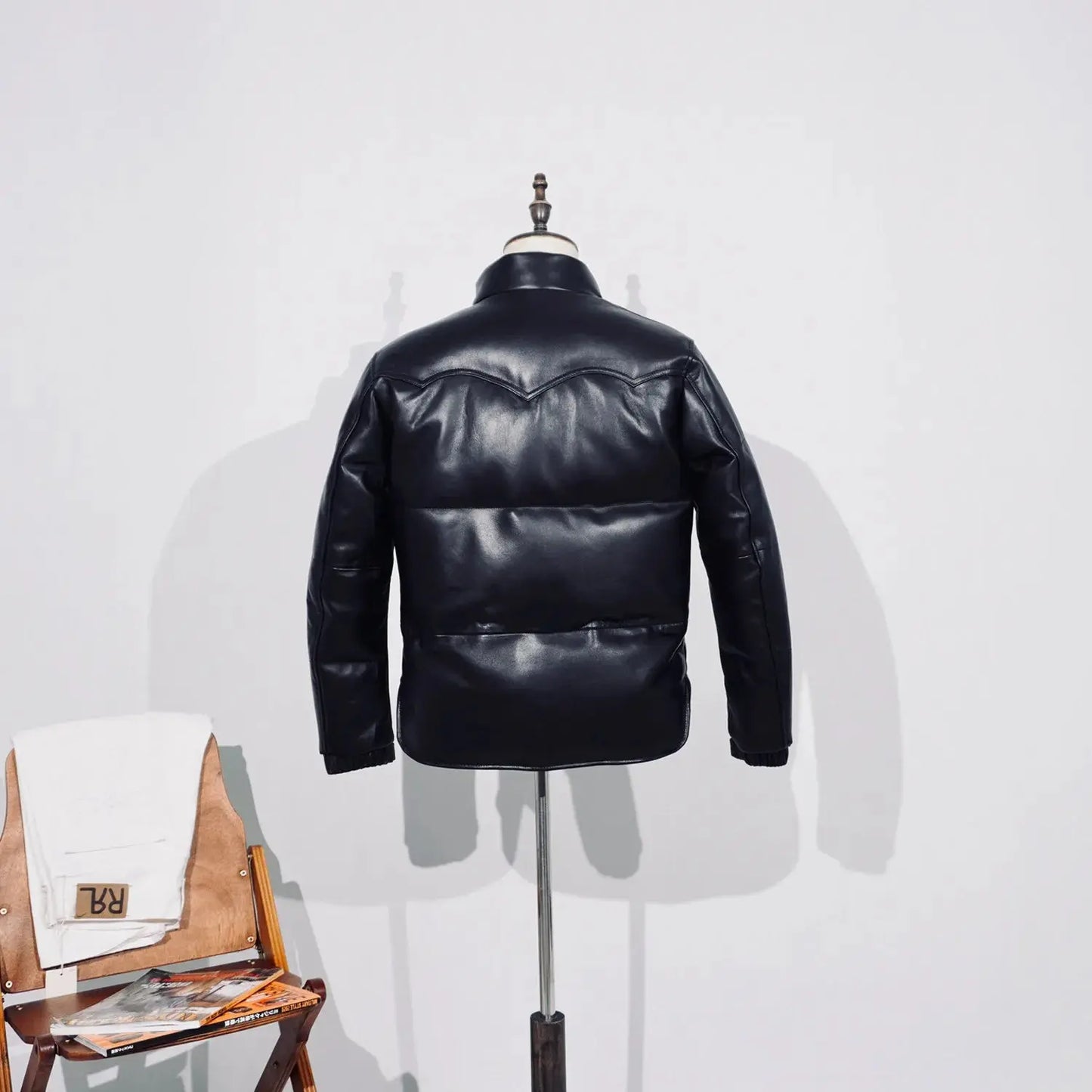 Tailor Brando Italian Full-Grain Sheepskin Men's Thickened White Duck Down Winter Warmth Genuine Leather Down Jacket Tailor Brando