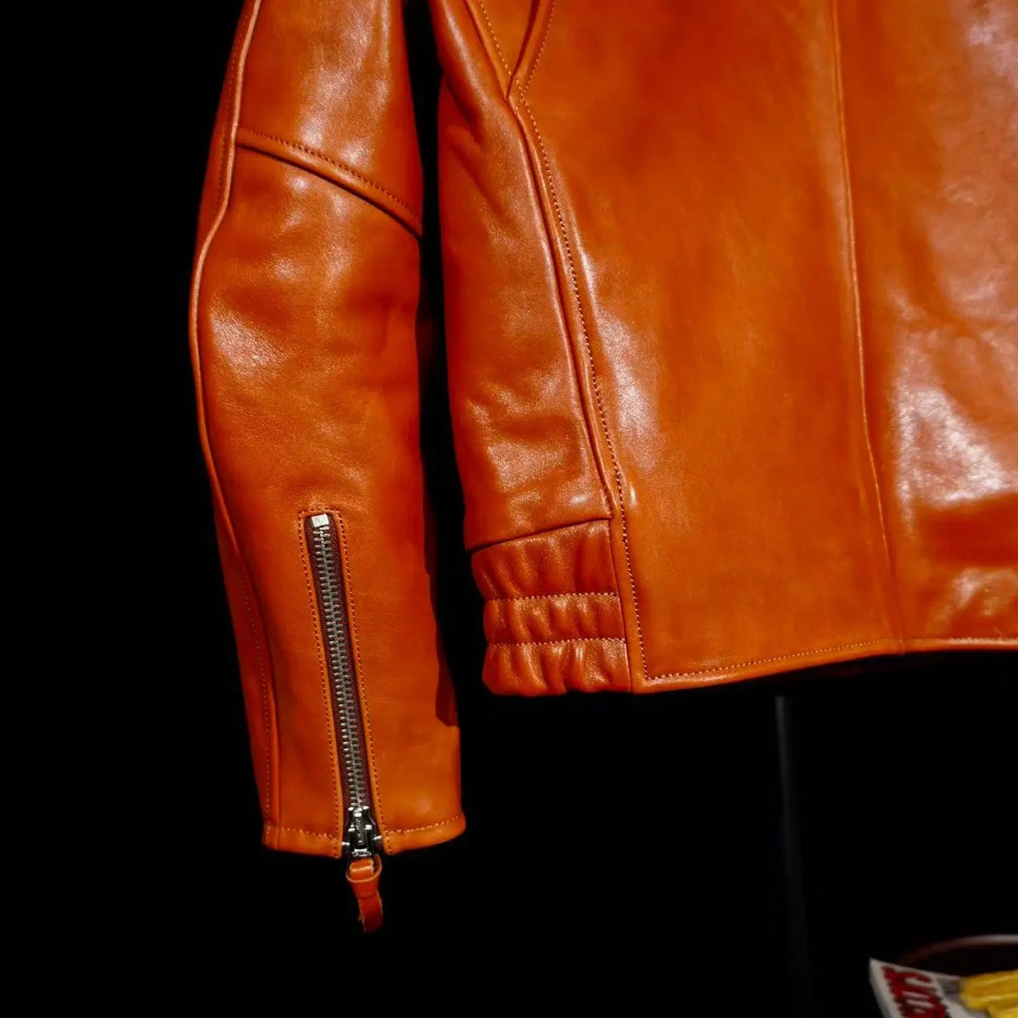 Tailor Brando Classic California Riders Multi Pocket Full Grain Vegetable Tanned Horsehide Men's Short Genuine Leather Jacket Tailor Brando